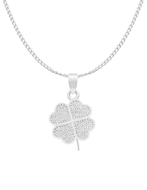 Collar con dije de trébol Clepsidra de plata P 925
