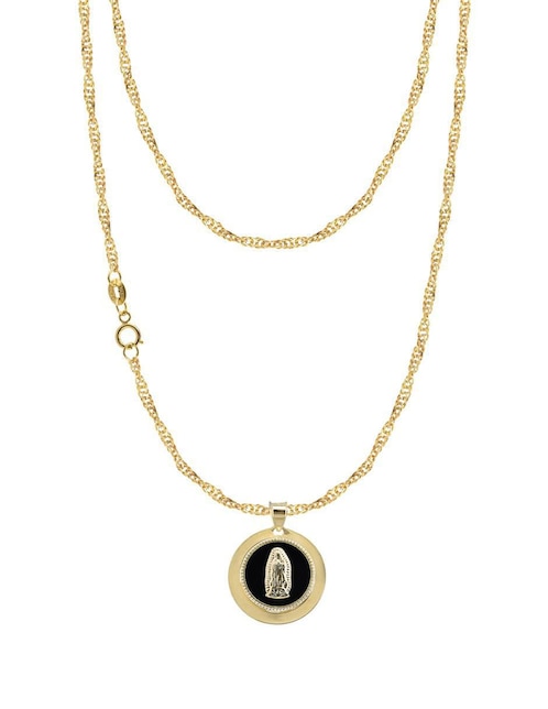 Collar con dije virgen de guadalupe Abba Joyas de oro 10 K