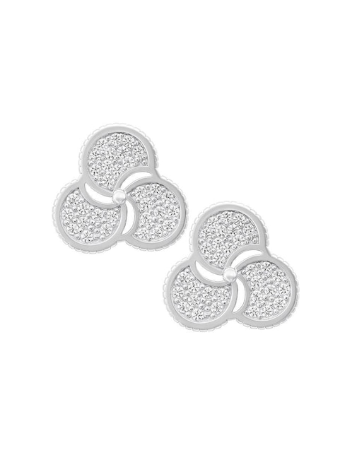 Aretes Clepsidra de plata P 925 con acabado pulido zirconia