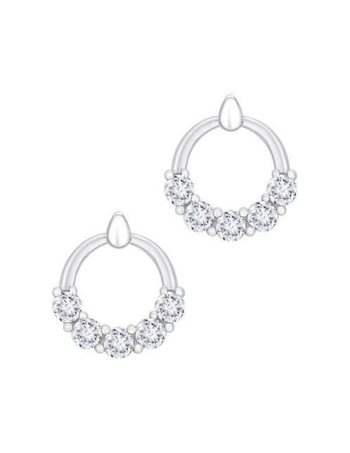 Set de aretes Clepsidra de plata P 925 con acabado pulido zirconia