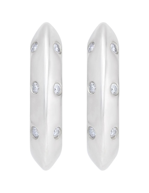Set de aretes Clepsidra de plata P 925 con acabado pulido zirconia