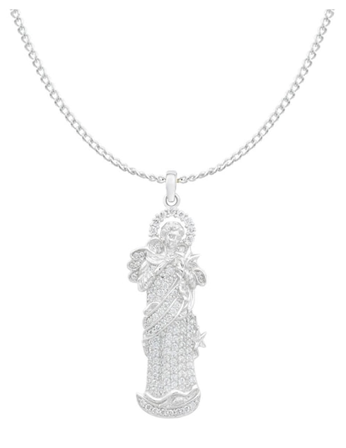 Collar con dije de virgen Clepsidra de plata P 925