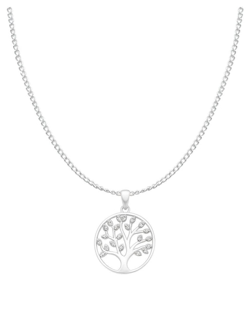 Collar con dije de árbol de plata P 925 Collar con dije de árbol de plata P 925