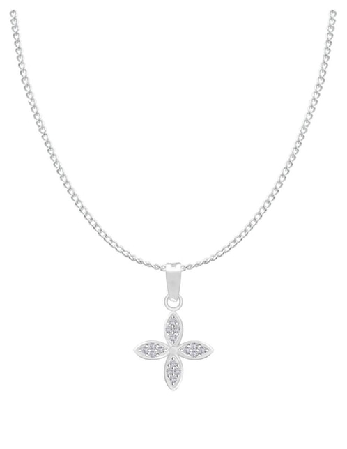 Collar con dije de flor Clepsidra de plata P 925