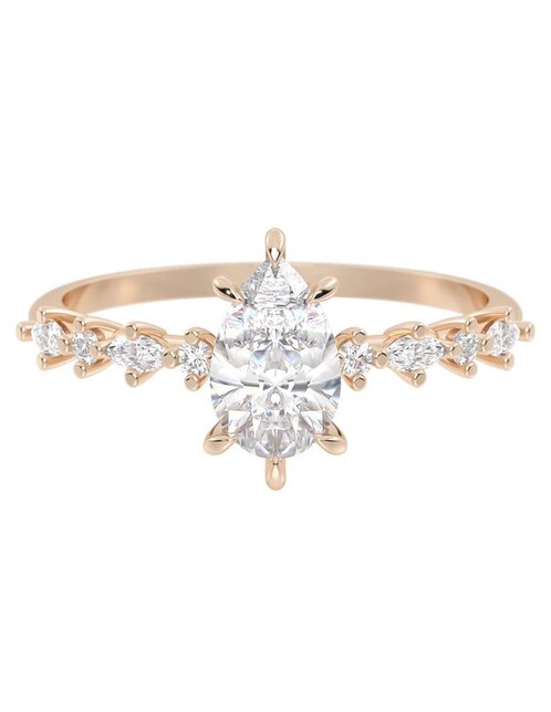 Anillo de compromiso de oro 14 k 1