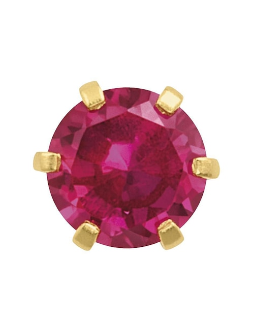Broquel circular Joyería M De Leon de oro 10 K con acabado brillante zirconia