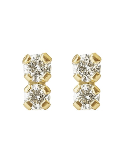 Broqueles redonda Mancini de oro 10 con acabado brillante zirconia