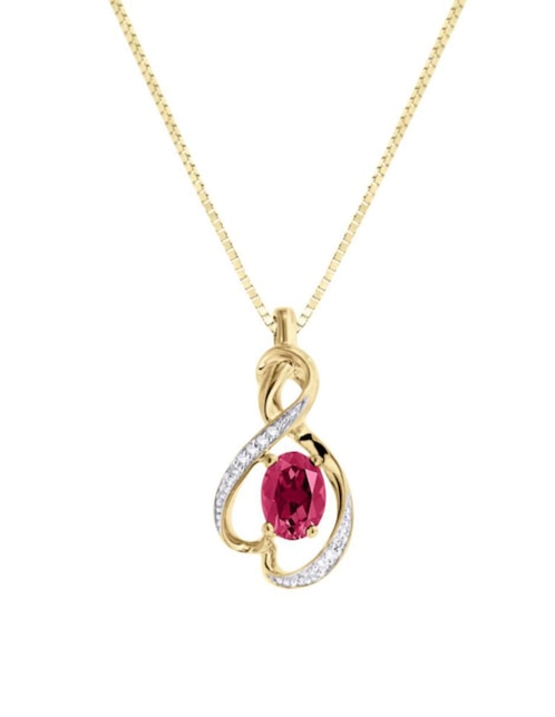 Colgante Y Dije ovalada Fascinare terrence de oro 14 K rubí y diamante