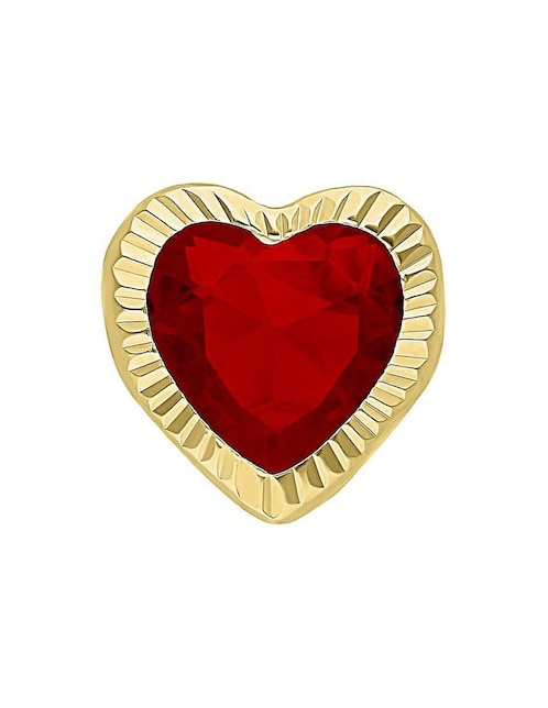 Broqueles de corazón Joyería M de Leon de oro 10 K con acabado brillante zirconia