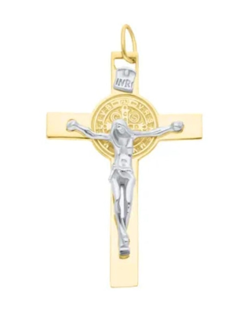 Dije de crucifijo de oro amarillo 14 K 1