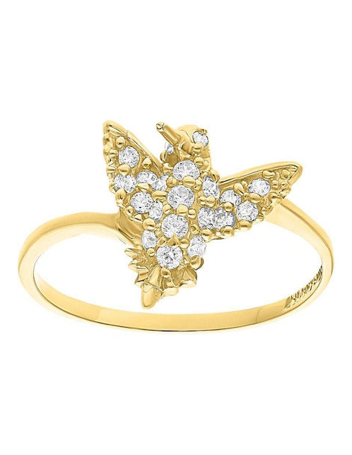 Anillo de colibrí Joyería M De Leon 10 k de oro zirconia pulido