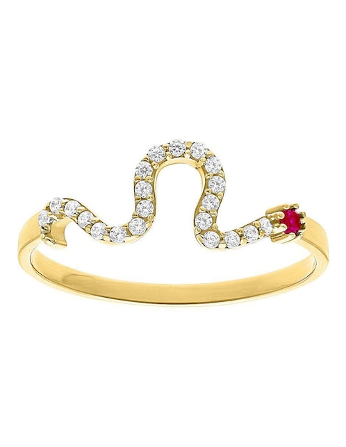 Anillo de serpiente Joyería M De Leon 10 k de oro zirconia pulido