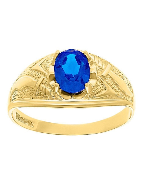 Anillo ovalado Joyería M De Leon 10 k de oro zirconia pulido