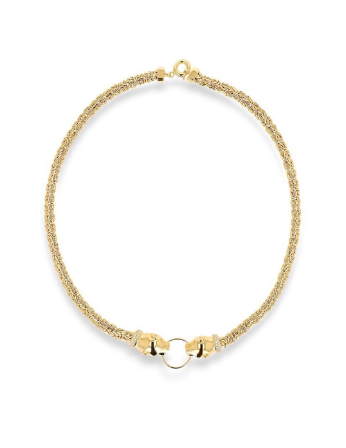 Gargantilla jaguar de pantera de oro amarillo 14 K 1