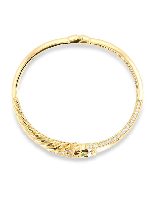 Pulsera de oro amarillo con zirconia 14 K con acabado brillante