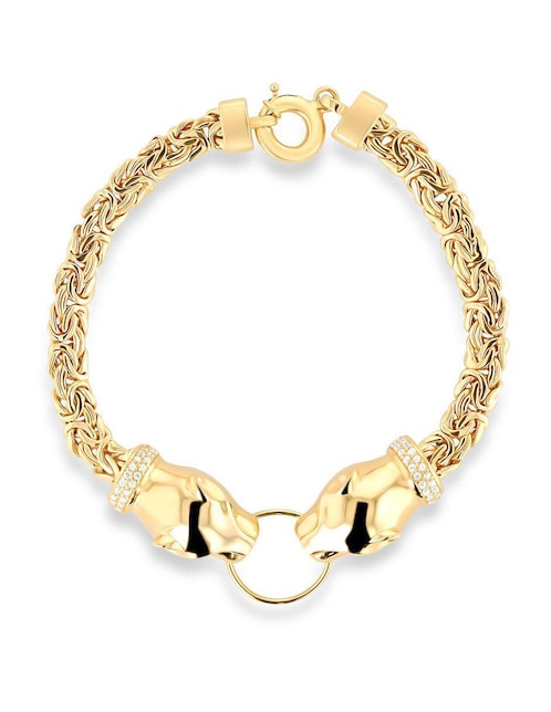 Pulsera Joyerias Bizzarro de oro amarillo con zirconia 14 k con acabado brillante