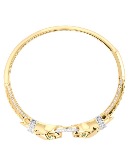 Pulsera Joyerias Bizzarro de oro amarillo con zirconia 14 K con acabado brillante
