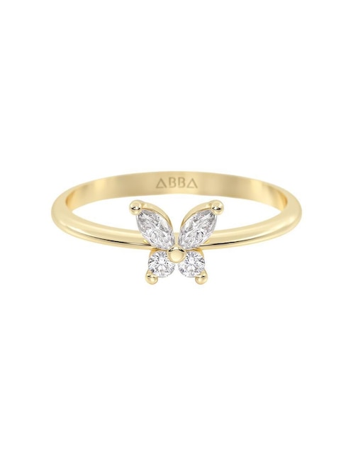 Anillo con gema "de (si aplica)" mariposa abba joyas sin familia no aplica 14 k "de" oro zirconia brillante