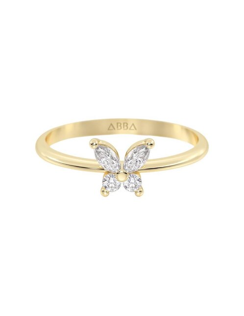 Anillo con gema "de (si aplica)" mariposa abba joyas sin familia no aplica 14 k "de" oro zirconia brillante