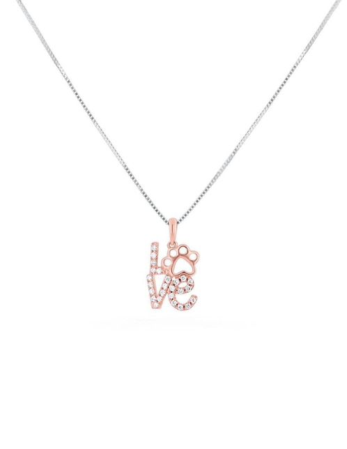 Collar love de huella de oro rosa 14 K Collar love de huella de oro rosa 14 K
