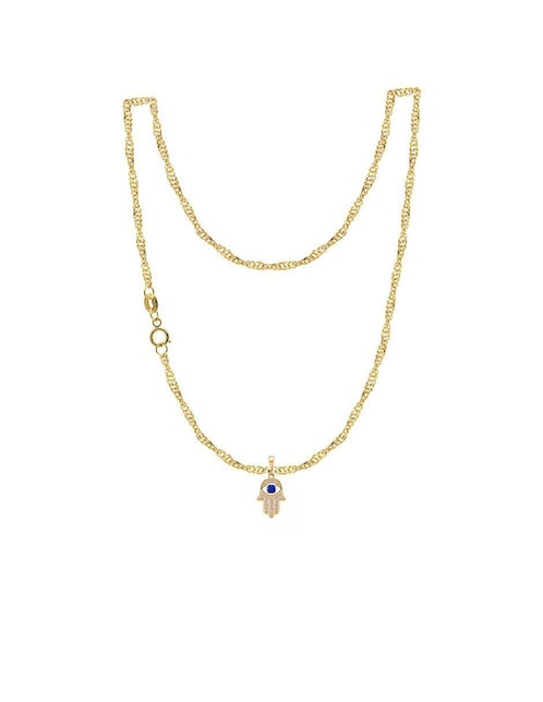 Collar con dije de mano de Fátima Abba Joyas de oro 10 K