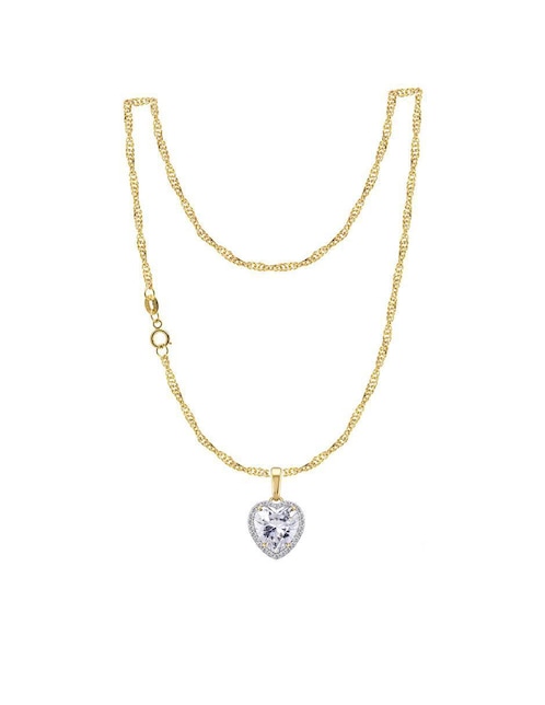 Collar con dije de corazón Abba Joyas de oro 10 K