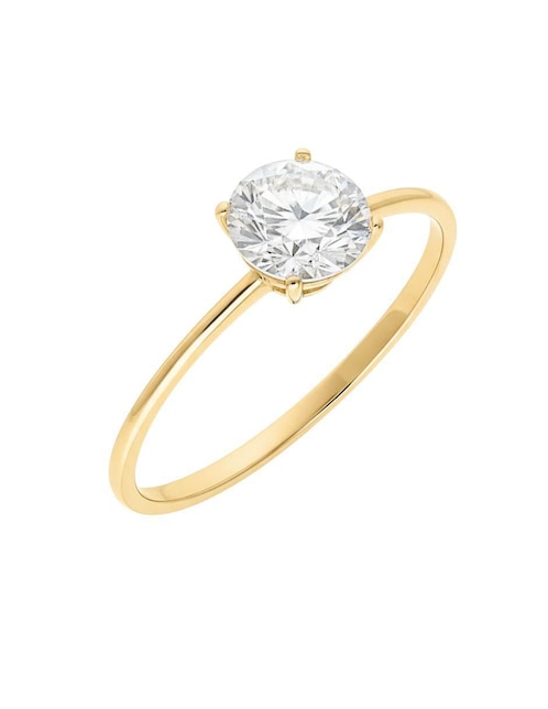 Anillo circular Joyería M De Leon 10 k de oro zirconia brillante