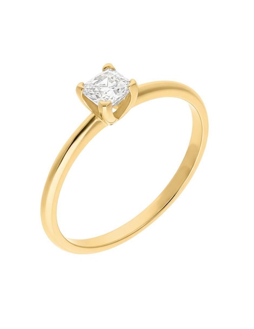 Anillo circular Joyería M De Leon 10 k de oro zirconia brillante