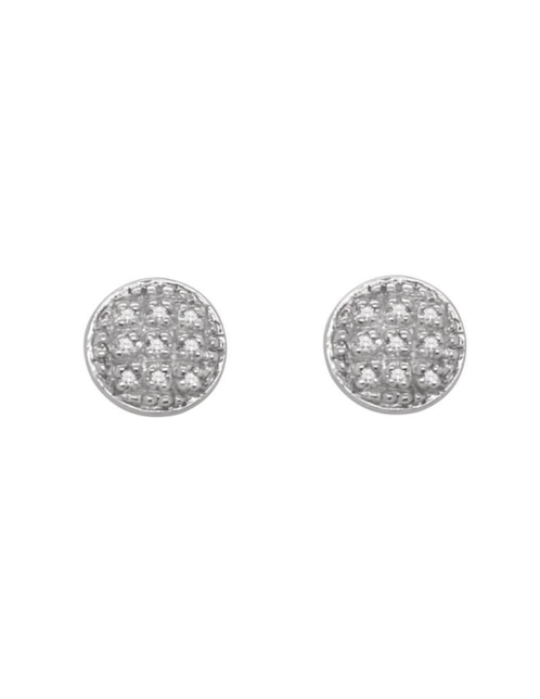 Aretes Fianelli Dash de oro blanco 14 K con acabado brillante diamante