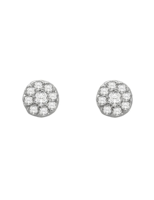 Aretes Fianelli Alethia de oro 14 K con acabado brillante diamante