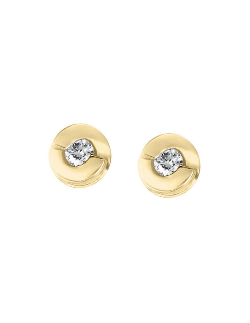 Aretes Klamore Nuvole de oro 14 K con acabado brillante diamante