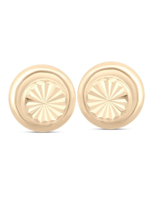 Broqueles circulares Joyerias Bizzarro de oro amarillo 14 K con acabado brillante