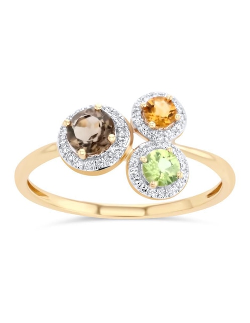Anillo 14 K de oro amarillo diamante brillante 1