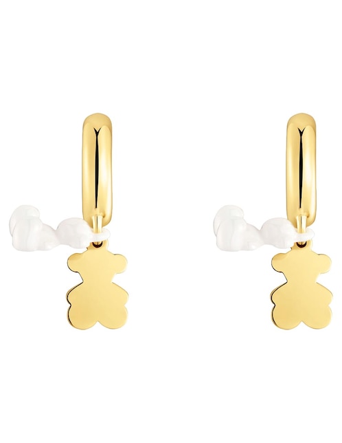Aretes cortos de oso Tous Bold Bear de plata P 925 con acabado baño de oro