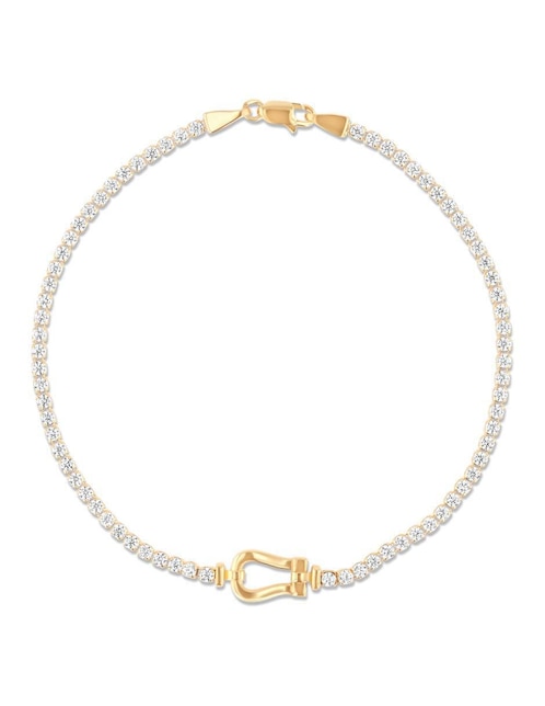 Pulsera Joyerias Bizzarro de oro amarillo con zirconia 14 k acabado brillante