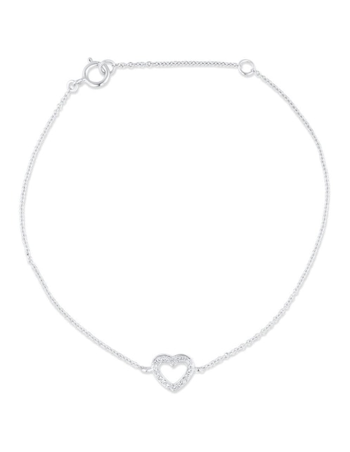 Pulsera Joyerias Bizzarro de oro blanco con diamante 14 k acabado brillante