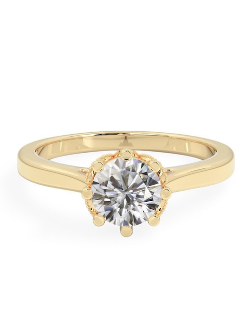 Anillo de compromiso "de" oro 14 k amelie joyas sin coleccion moissanita