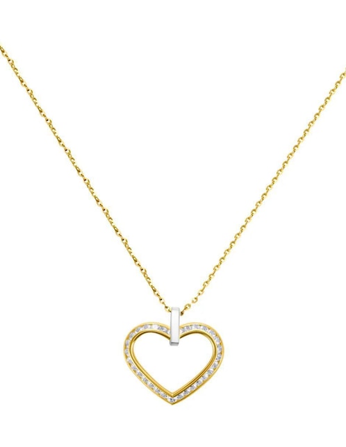 Collar con dije de corazón de oro amarillo 14 K 1
