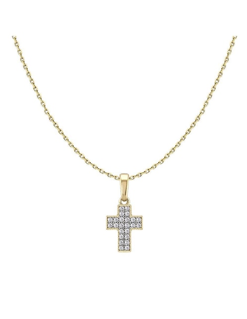 Collar con dije de cruz Abba Joyas de oro 10 K