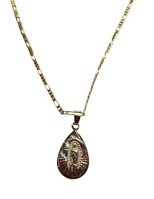 Collar con dije Virgen de Guadalupe de gota Limerence by Claudia Herrera de oro laminado 14 K