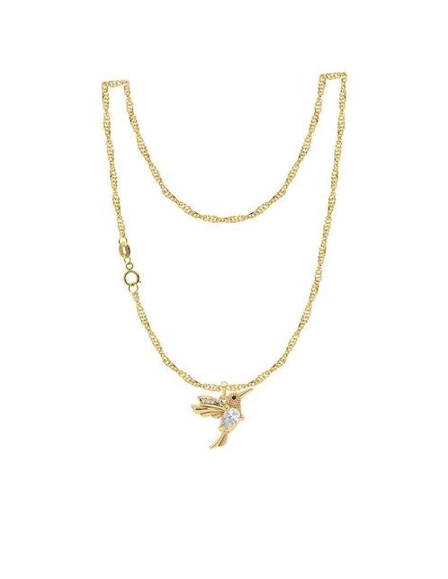 Collar con dije de colibrí Abba Joyas de oro 10 K