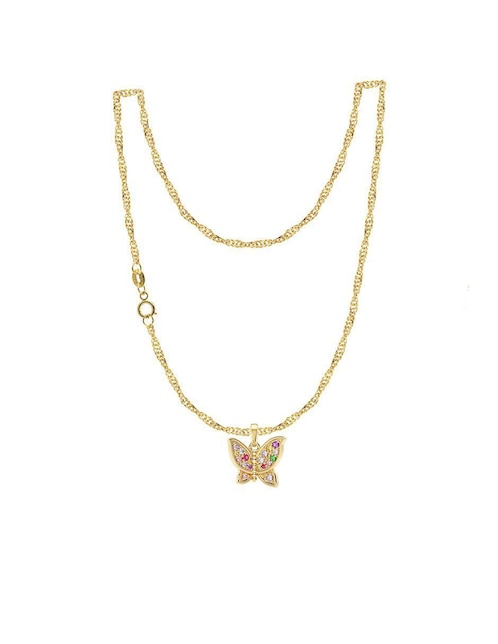 Collar con dije de mariposa Abba Joyas de oro 10 K