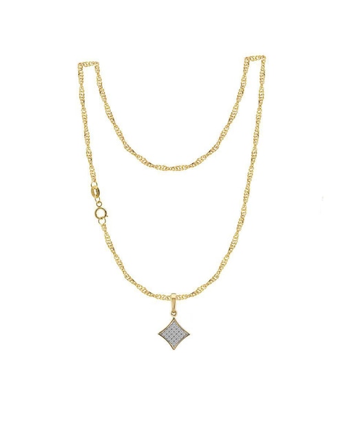 Collar con dije de rombo Abba Joyas de oro 10 K
