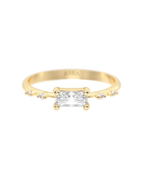 Anillo "de (si aplica)" rectangular abba joyas sin familia no aplica 10 k "de" oro zirconia brillante
