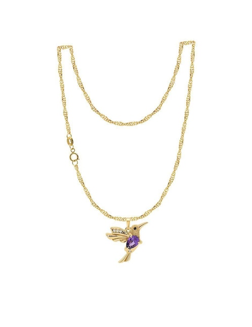 Collar con dije de colibrí Abba Joyas de oro 10