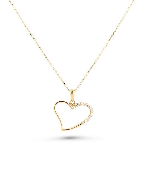 Collar con dije de corazón Joyerias Bizzarro de oro amarillo 14 k
