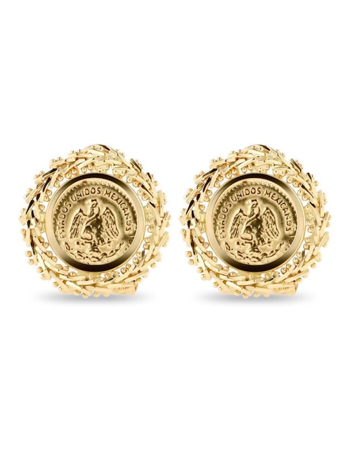 Broqueles de redonda de oro amarillo 14 k con acabado brillante 1