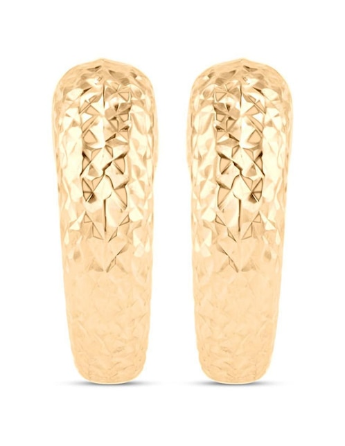 Broqueles redondos luna Joyerias Bizzarro de oro amarillo 14 k con acabado brillante