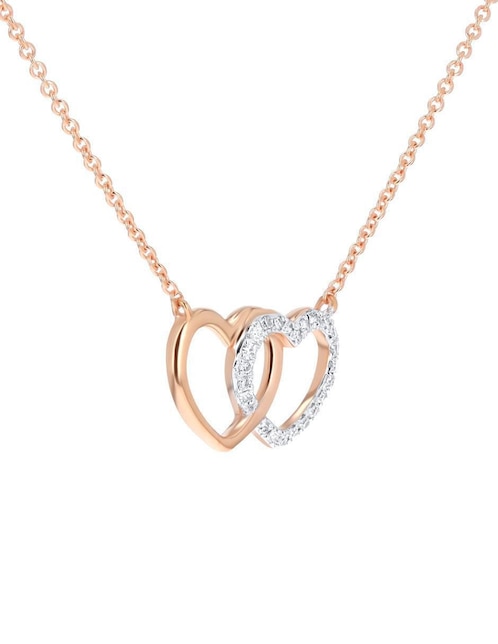 Gargantilla de corazón de oro rosa 10 k