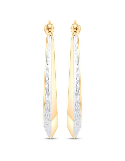 Arracadas de circular Joyerias Bizzarro de oro blanco 14 k con acabado brillante